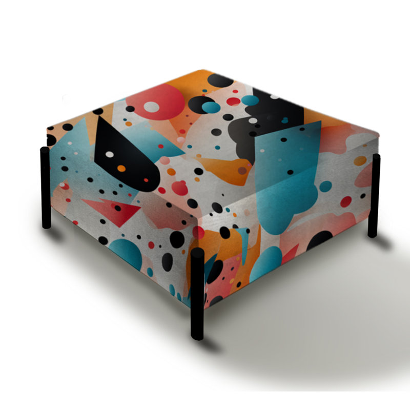 Trendy Patterns Style 1970S - Grand repose-pieds carré géométrique