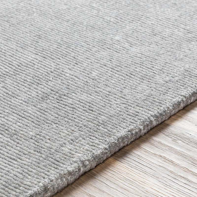 Dingman Hand-Tufted Wool Gray Area Rug, Rectangle 2' x 3'