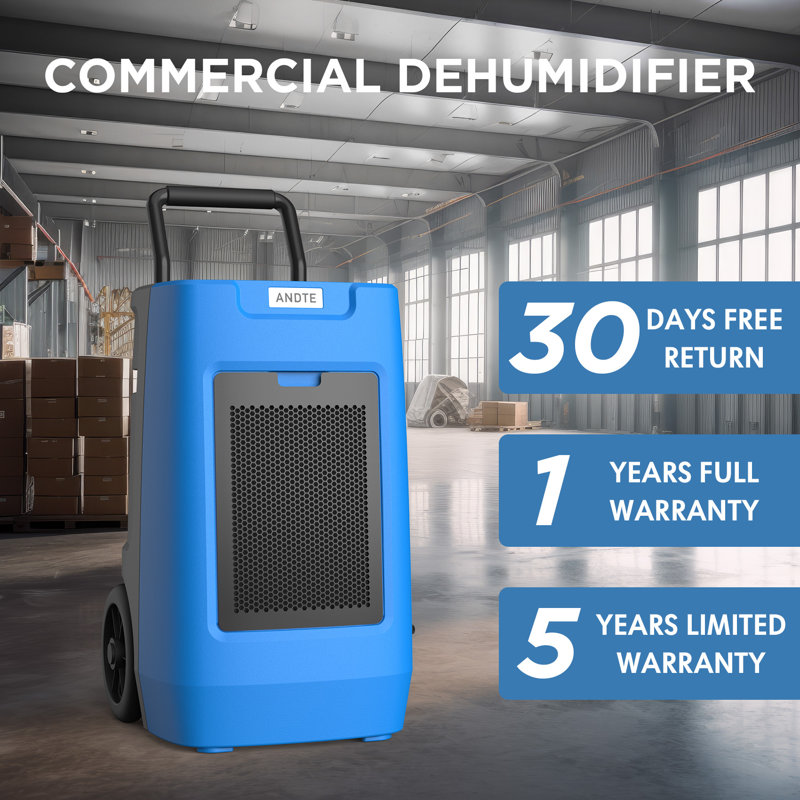 ANDTE 190 Pints Blue Commercial Dehumidifier with Pump