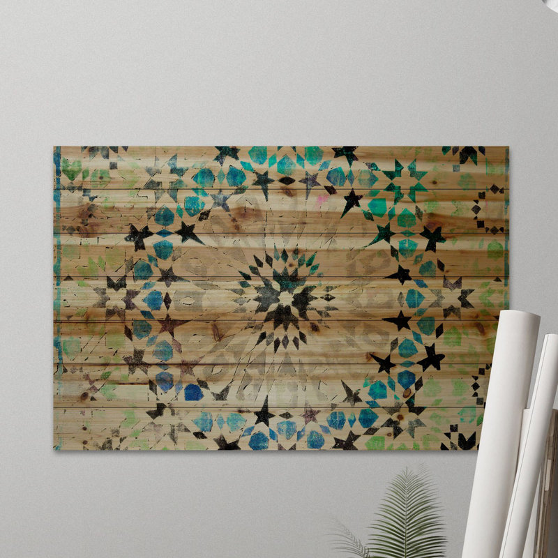 Reproduction d’art sur bois "kenitra" par parvez taj,-aquarelle, H 8 po x l 12 po