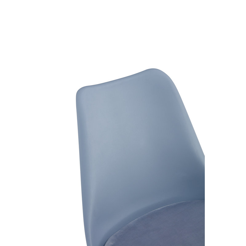 Chaise de salle à manger en velours Dillander (ensemble de 4), Bleu