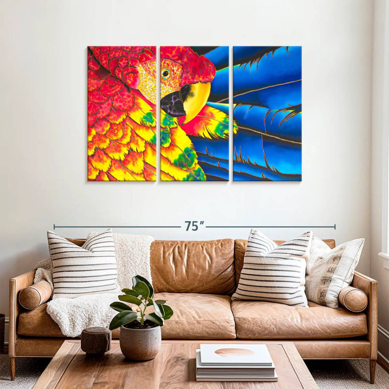 Brampt Scarlet Macaw Splendor, 36" H x 57" W