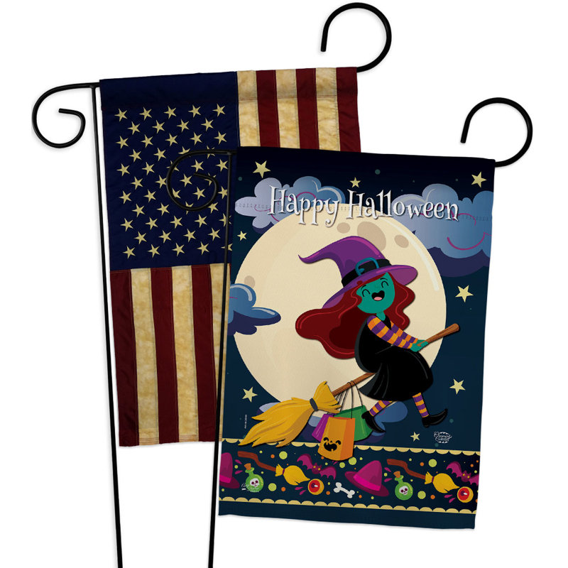 Drapeau de jardin en polyester 2 côtés 1 pi 5 po x 1 pi