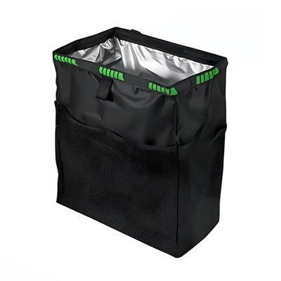 Hanging Car Trash Can, 3.5 Gallon Large Capacity Foldable Car Seat Back Organizer with Mesh Pocket for SUV, Truck, Van