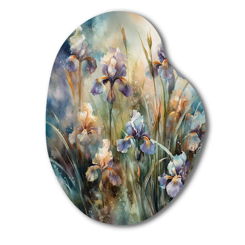 Garibay - Iris asymétrique en métal, sculpture murale en métal de forme irrégulière, H 30 po x l 22 po