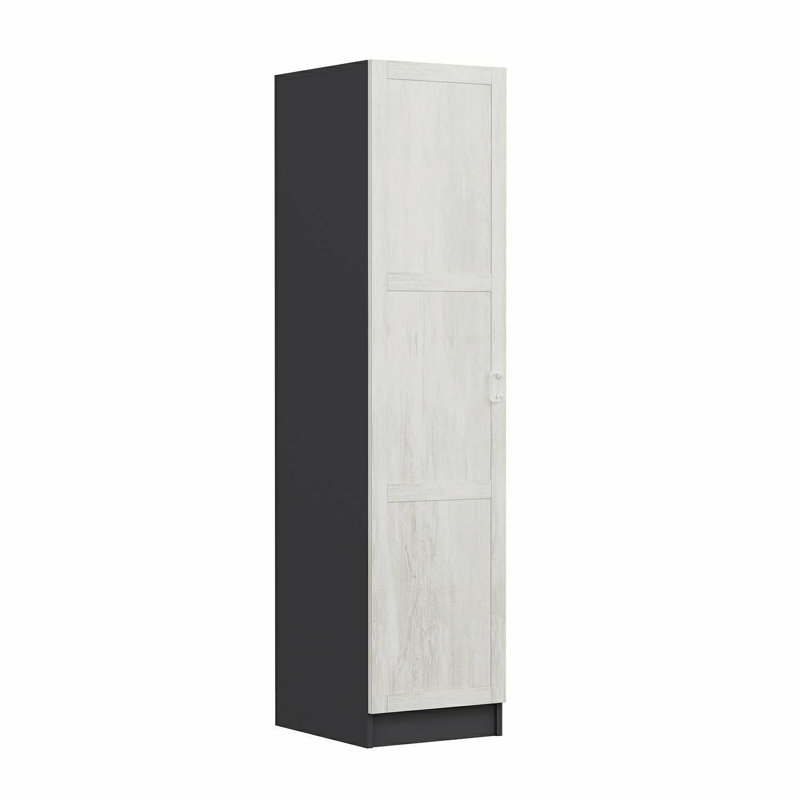 Elina Manufactured Wood Wardrobe, 210cm H x 45cm W x 52cm D, White/Black