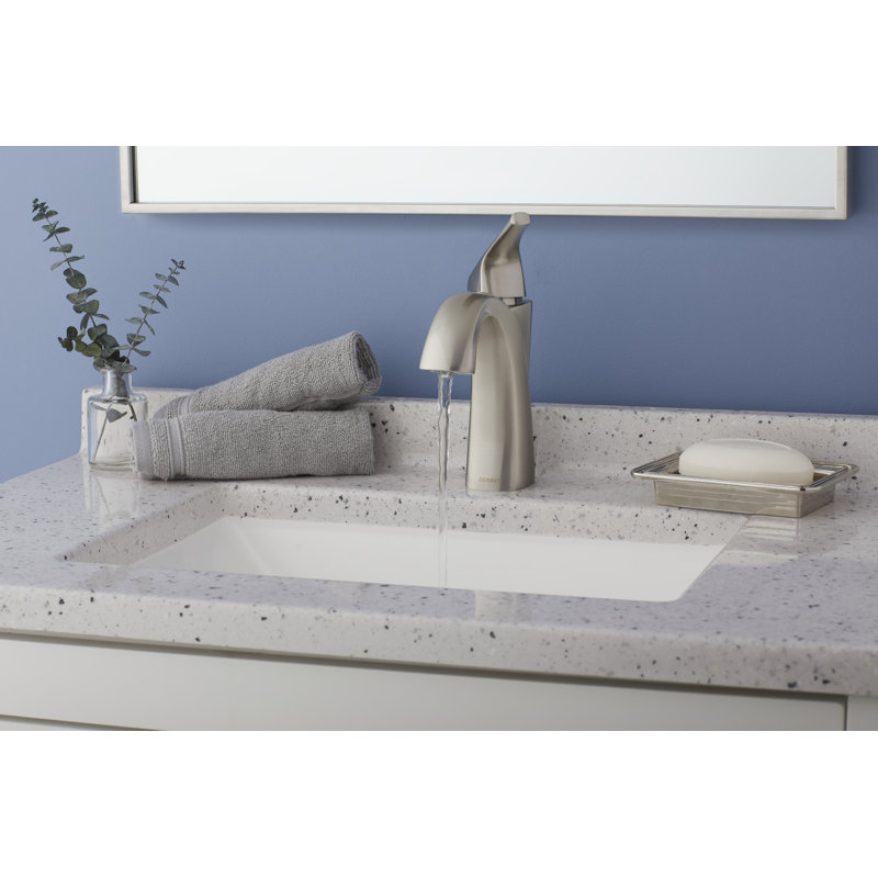 Robinet de salle de bain monotrou avec drain Vaughn, Nickel brossé