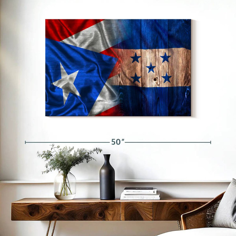 Borges Honduras And Puerto Rico Flag, 26" H x 39" W