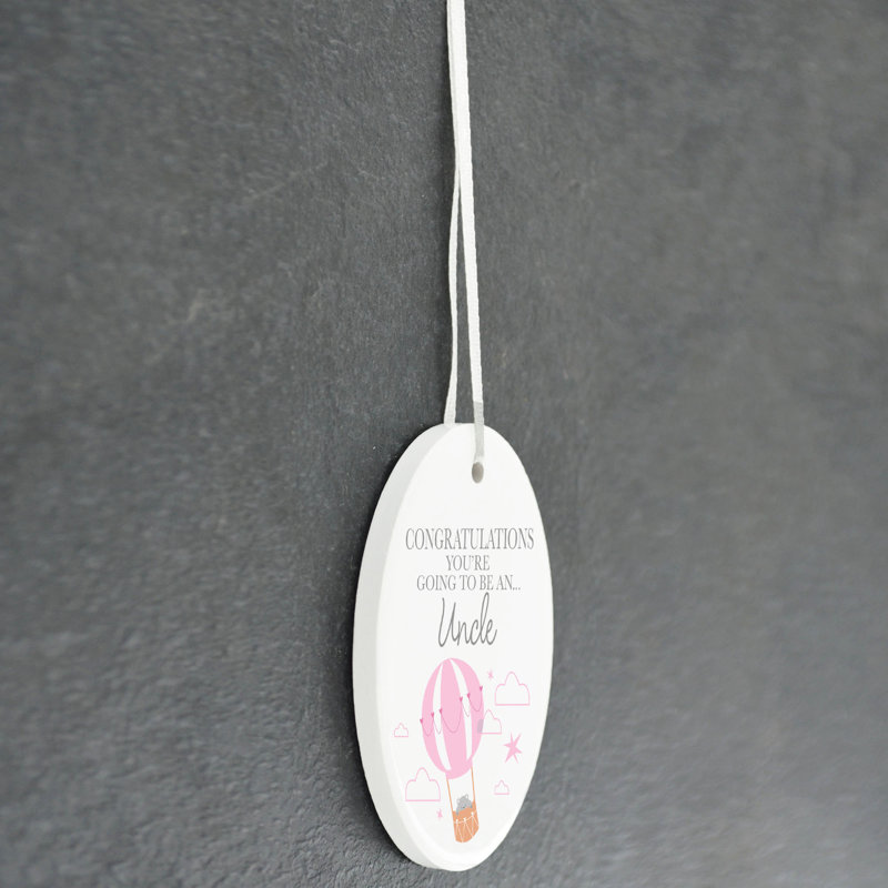 Uncle To Be Oval Shaped Ceramic Ornament