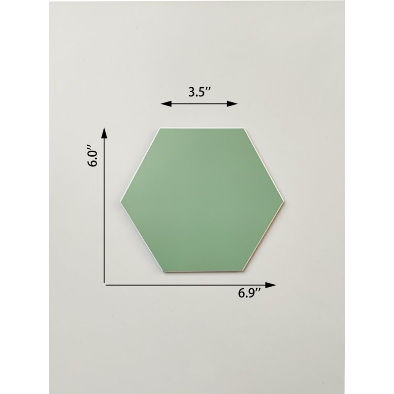 Carreau mural auto-adhésif en pierre hexagonale 6 "x 6,9" Bex, Fougère