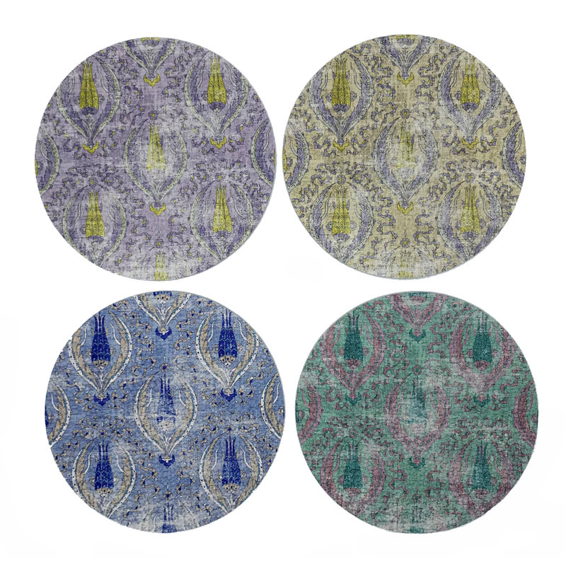 Byzantine Vegan Leather Round Coasters