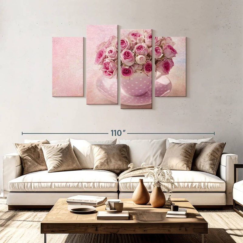 Tasses à thé Harnek roses roses, H 48 po x l 75 po