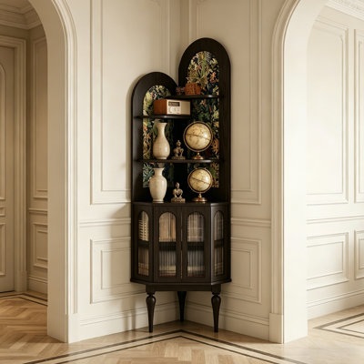 Armoire d'appoint moderne en bois massif noir