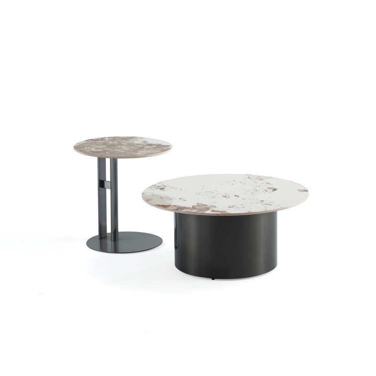Jhaniya 2-Piece Modern Coffee Table and End Table Set in Black