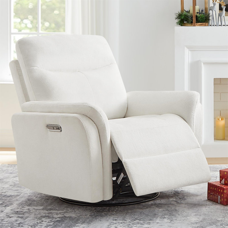 Fauteuil inclinable électrique pivotant pivotant 37 po 3 en 1, Blanc