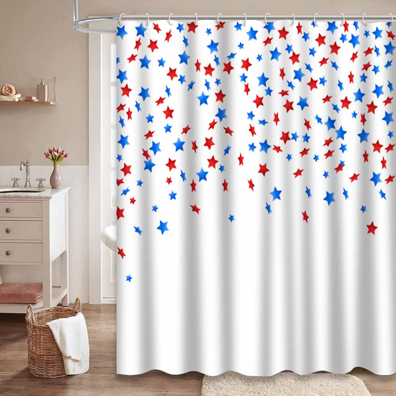 Rideau de douche avec 12 crochets Usa Celebration, L 72 po x l 78 po