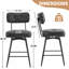 Swivel Upholstered Counter Stool with Metal Frame