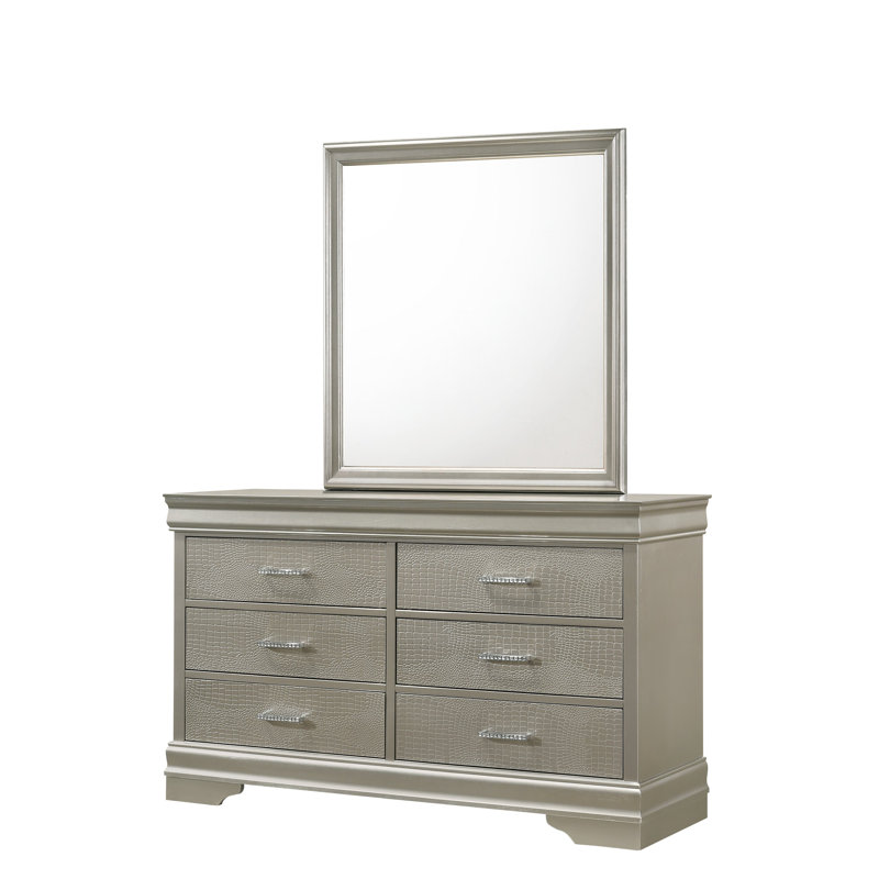 Miroir de chambre Amalia Champagne Silver (miroir seulement)