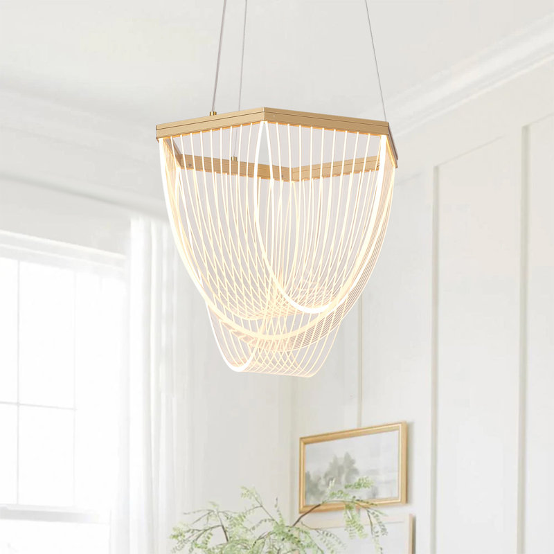 1-Transparent dimmable LED iron pendant light
