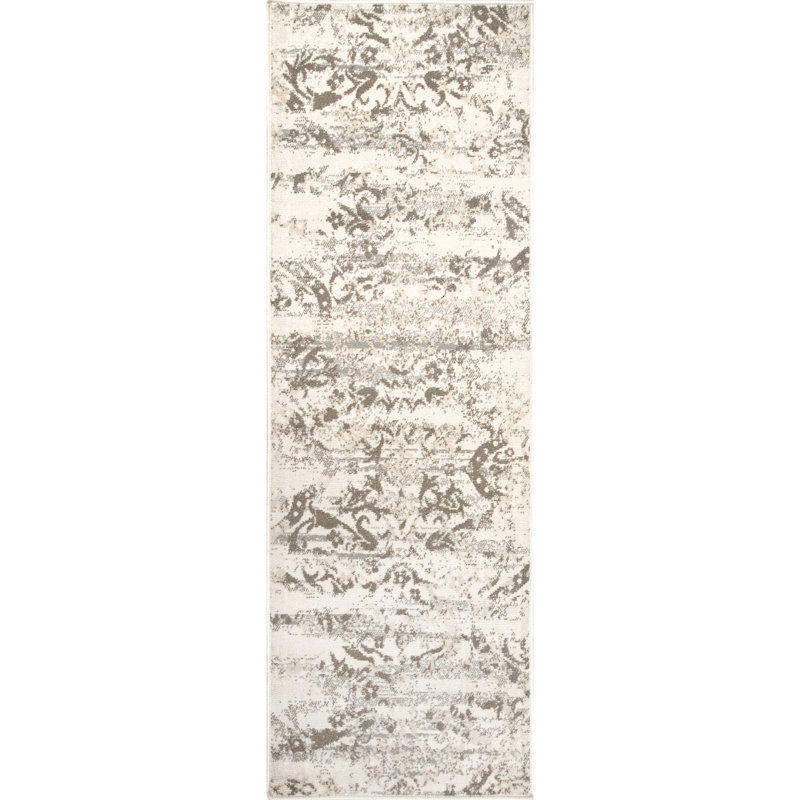 Tapis à motif floral et cachemire Shockley, Tapis de couloir 2 pi 6 po x 14 pi