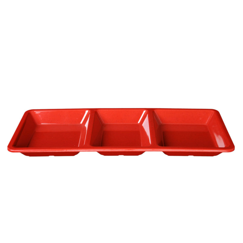 Thunder Group Inc. Passion Melamine Divided Serving Dish, Red