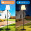 Lampe solaire sur pied solaire rechargeable USB sans fil à intensité variable RVB blanc chaud à DEL pour patio de jardin base ronde 59 po noir