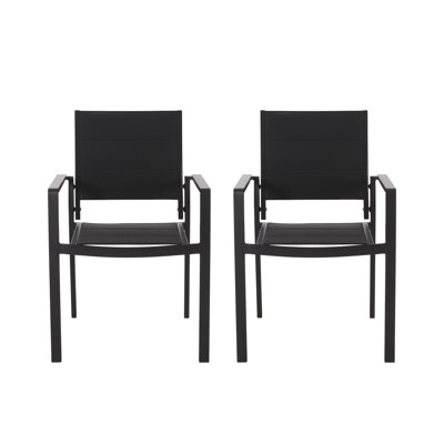 Outdoor Mesh And Aluminum Dining Chairs
