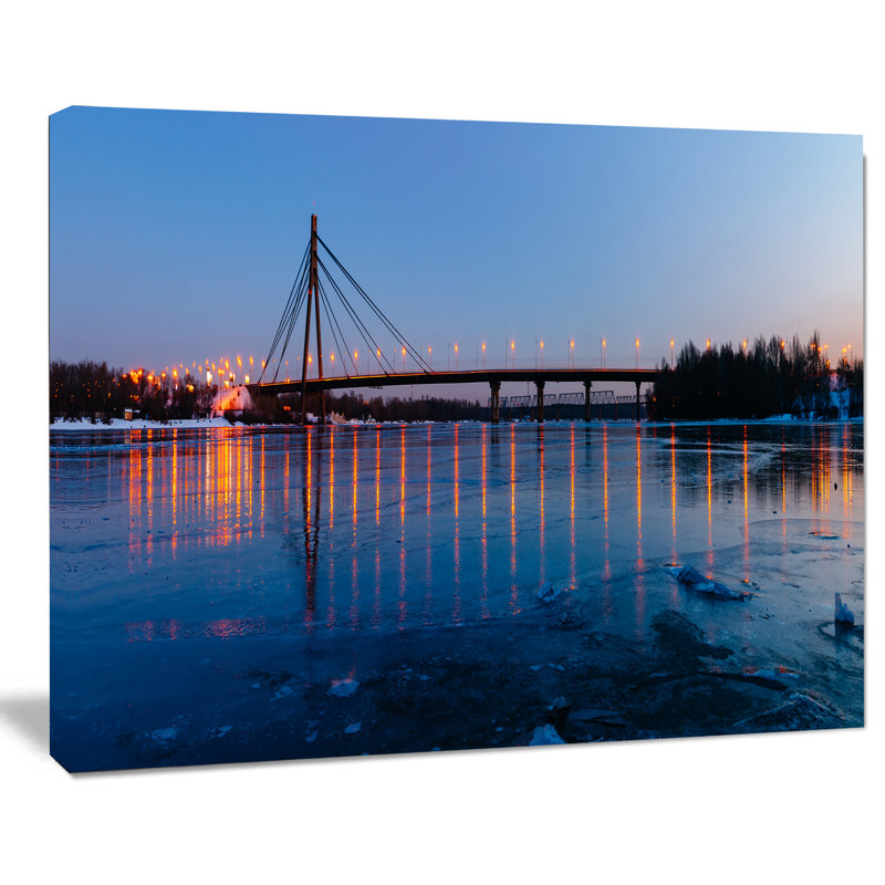 «Moscow Bridge in Kyiv Panorama», reproduction de photo sur toile tendue, H 8 po x l 12 po x P 1 po