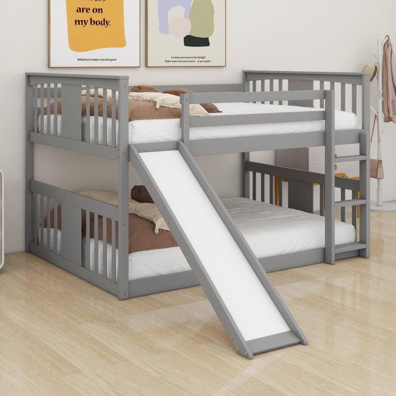 Ilidio Kids Full Over Full Bunk Bed, Gray