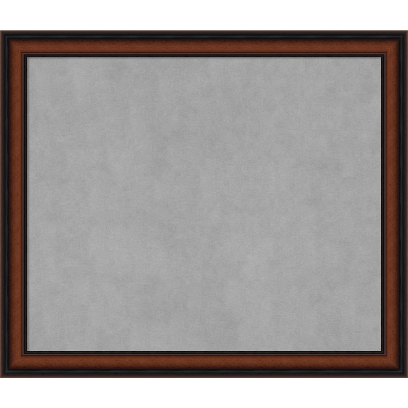 Tableau magnétique encadré étroit noyer de Chypre, H 23 po x l 27 po