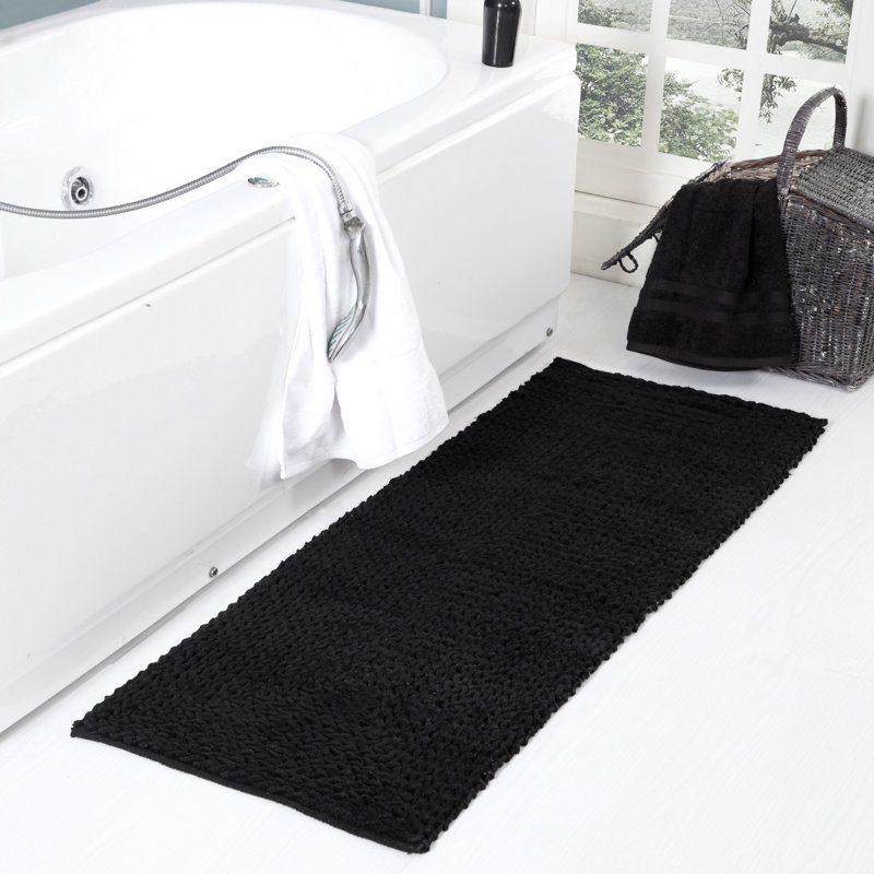 Tapis pour salle de bain Monica, Noir