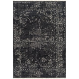 Festival Hand Knotted Wool Area Rug in Black