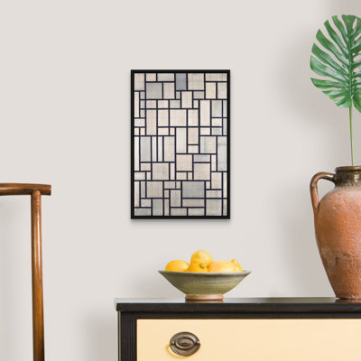 "Composition with Grid 2" par Piet Mondrian - reproduction d'art sur toile