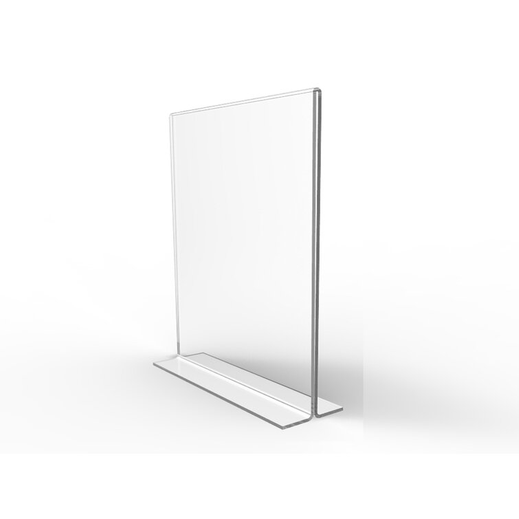 1PK 8.5 X 11 Clear Acrylic Sign Holder For Tabletops, Vertical Table Tent  Frame Photo Sign Menu, Bottom Insert 11193-2-8.5X11 Peel Off Protective