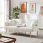 Canapé-lit futon crème en velours blanc avec pieds en métal doré