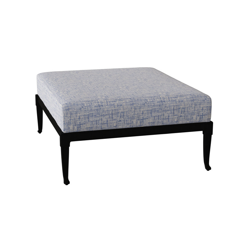 Wiltshire Outdoor Ottoman, Impact Vapor Gray Sunbrella®, Textured Black