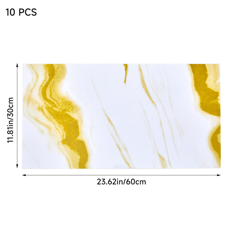 Marble Look Peel and Stick Wallpaper Oil-Proof Fire-Retardant Self-Adhesive Wall Panels, Yellow/White