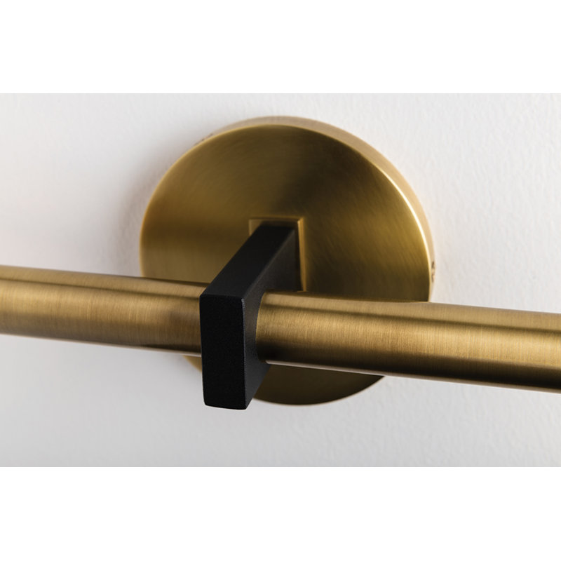 Colette 2 Light Wall Sconce, Aged Brass/Black