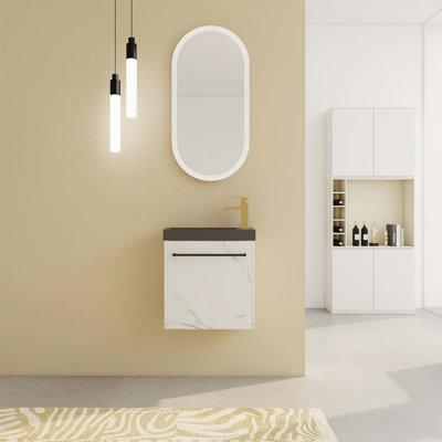 Zaeem 9.9'' Single Bathroom Vanity with Resin Top