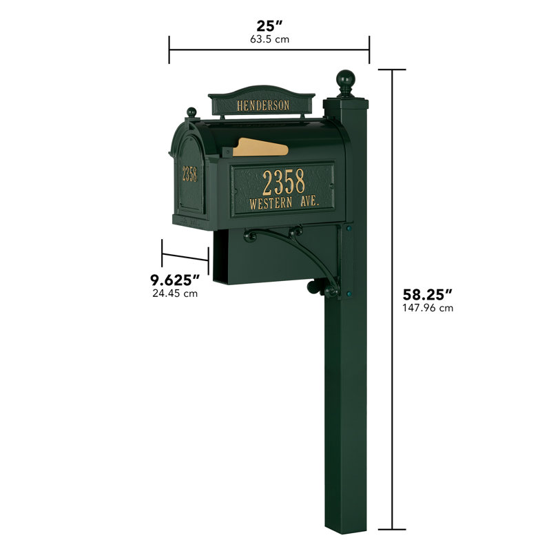 Ultimate Post Mounted Mailbox, Black, Yes