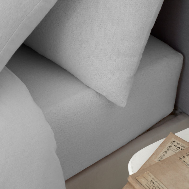 Brushed Cotton Fitted Sheet, White, Single (3')