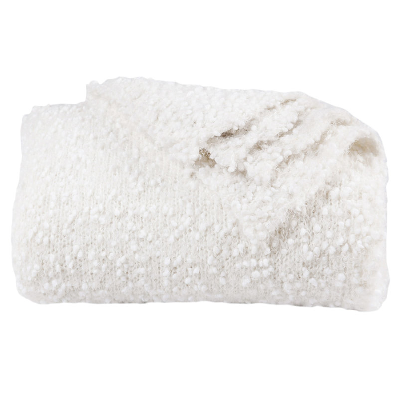White Knitted Pebble Creek Super Soft Throw Blanket