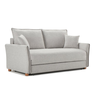 Versatile Gray Chenille Sectional With Sleeper And Compact Storage Robust Inner Cushions