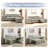 102.7'' L Shape Sectional Sleeper Sofa 2 In 1 Convertible Sectional Sofa With Pull Out Bed, Storage Chaise And 2 Stools-715508351