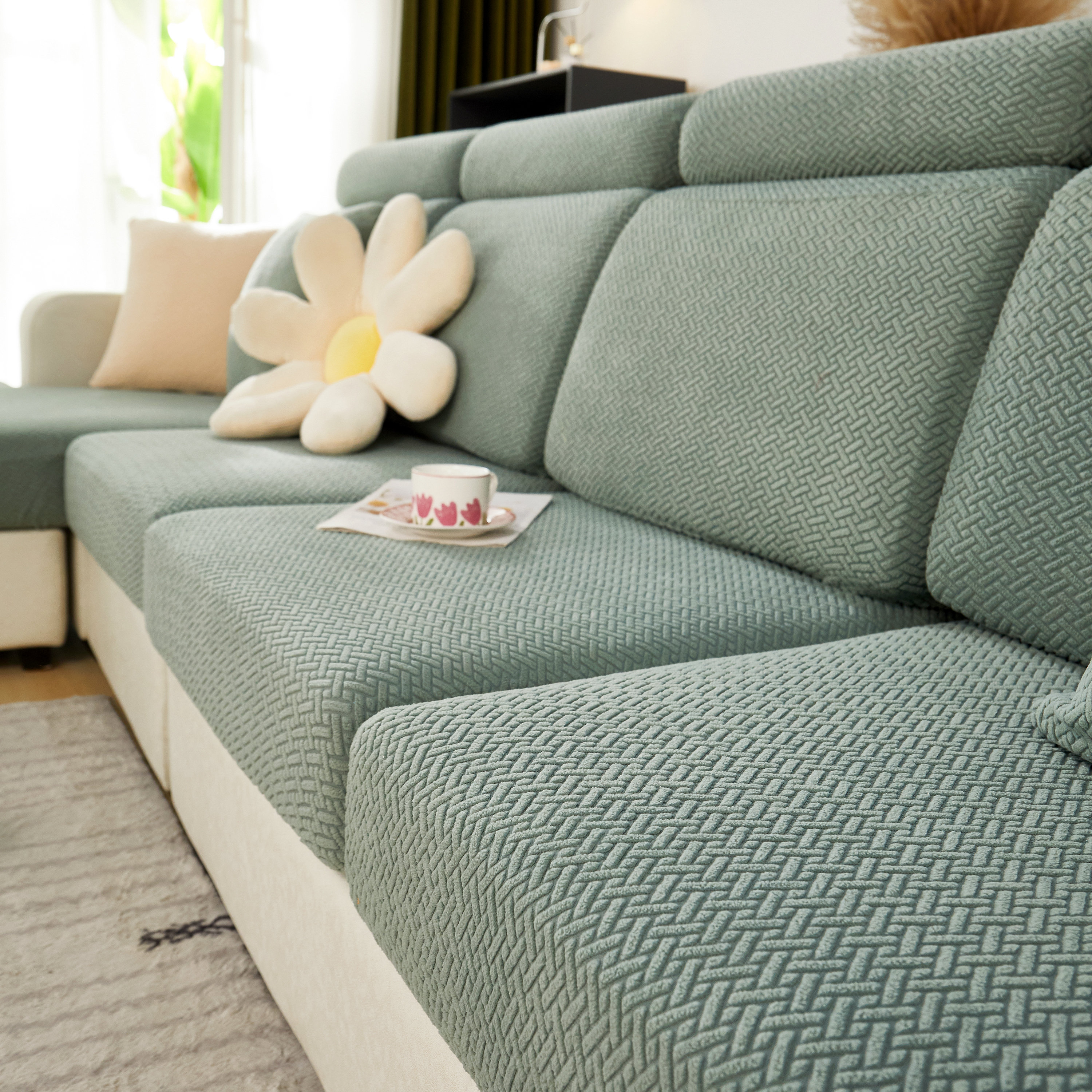 Hokku Designs Box Cushion Sofa Slipcover(Also suitable for chaise ...