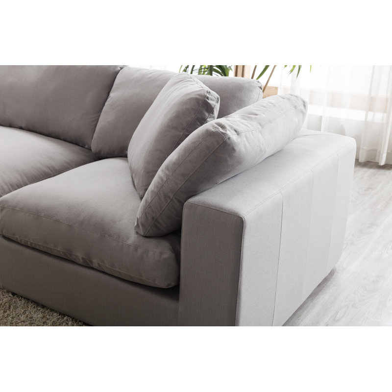Canapé modulaire réversible avec repose-pieds Haruyoshi, Mélange de polyester graphite