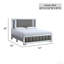 Grand lit Murry (matelas non inclus), argent