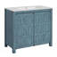 Meuble-lavabo de salle de bain avec lavabo en céramique, armoire de rangement 2 portes-2110815547
