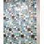 Carreau de mosaïque murale en métal / verre bleu 2 po x 2 po Naiads