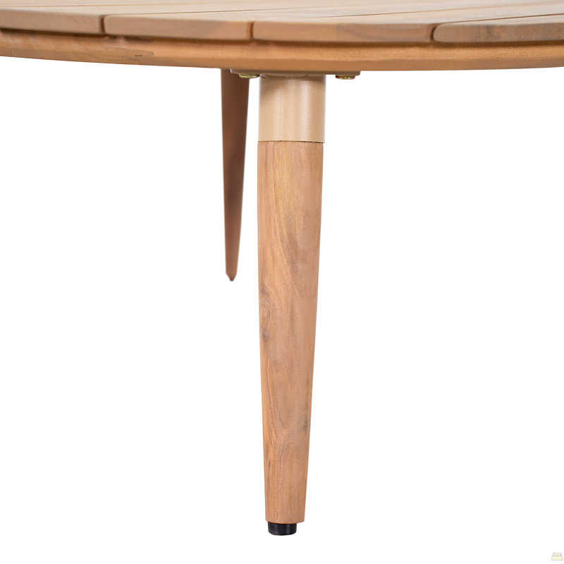 Table basse d'extérieur ronde en bois d'acacia